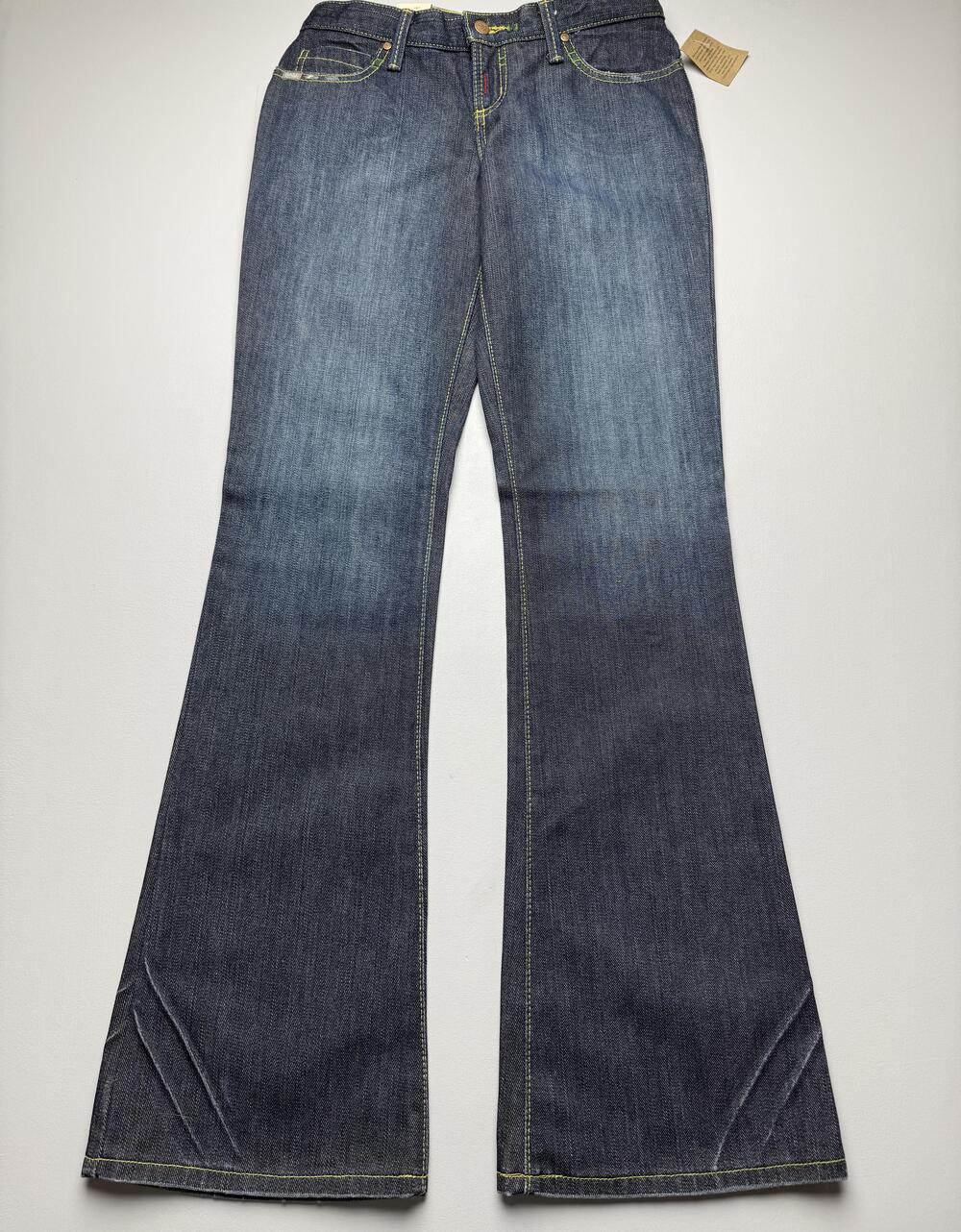 Cruel Girl Allison Slim Jeans Juniors 3 Long Blue Dark Wash Low Rise Flare Denim